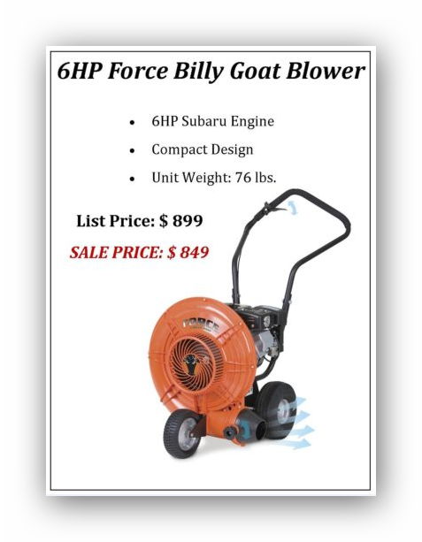 6 HP Force Billy Goat Blower